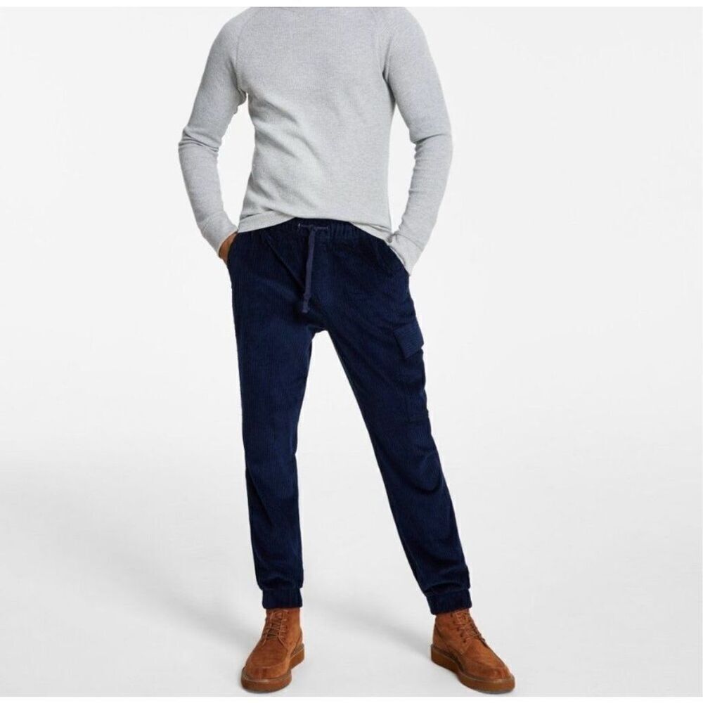Sun +‎ Stone Men’s Navy Corduroy Drawstring Pants  Small
